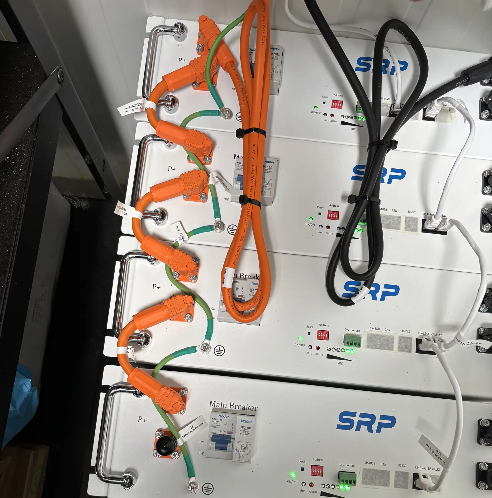 Câblage haute tension du système de stockage